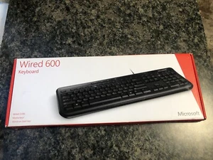 MICROSOFT Wired Keyboard 600 USB Quiet Touch Media Keys ANB00001 BrandNEW Sealed - Picture 1 of 7