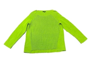 Lafayette 148 New York Open Weave Long Sleeve Green Sweater Women's L Colorful - Picture 1 of 6