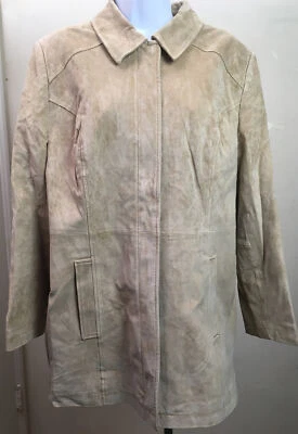 CHEROKEE AUTÉNTICO ORIGINAL CUERO GAMUZA BEIGE CHAQUETA CREMALLERA TALLA GRANDE NUEVO SIN ETIQUETAS    Foto 1 de 4