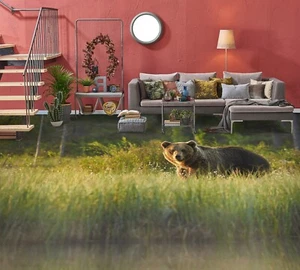 3D Braunbär C4190 Fußboden Wandbild Unentschied BildTapete Familie DE Amy - Bild 1 von 5