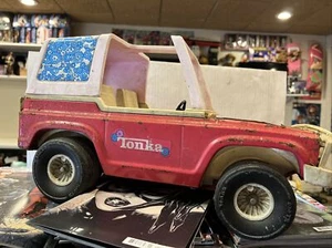 Vintage 70’s Hot Pink Daisy Tonka Ford Bronco Barbie Jeep Metal Parts Repair - Picture 1 of 9
