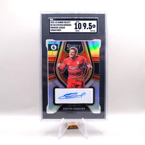 2022-23 Panini Select EPL Steven Gerrard Silver Prizm Auto SGC 9.5 Liverpool - Picture 1 of 2