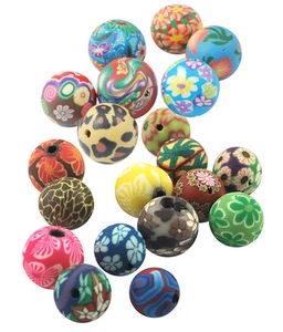 25 Hand Made Round Polymer Clay Beads  12mm  -  UK Seller - Picture 1 of 1