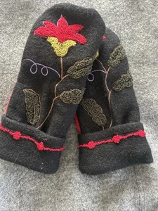 Wolle Upcycling Pullover Fäustlinge Fleece gefüttert kostenloser Versand - Bild 1 von 9