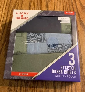 LUCKY BRAND Herren (3 Stück) Stretch Boxershorts M (32-34") Neu mit Etikett - Bild 1 von 2