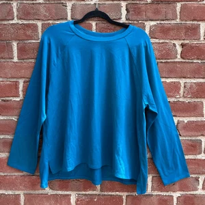 Eileen Fisher $148 Organic Cotton crewneck Long-Sleeve Tee jewel medium NEW - Picture 1 of 8
