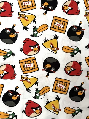 ANGRY BIRDS  Fabric Rovio Entertainment  by David Textiles 2009-2013 1yd +21" - Image 1 of 4