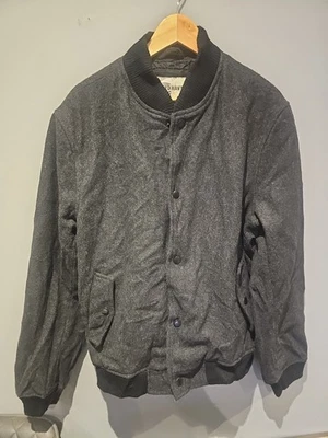 Y2K Old Navy Jacket Mens L Charcoal Wool Blend Full Zip Lined  - Image 1 of 4