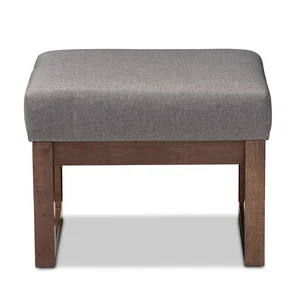 Baxton Studio Yashiya Fabric Ottoman Stool Grey (123-6819-HiT) 123-6819-HIT - Picture 1 of 4