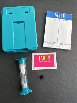 1989 Taboo Board Game Replacement Parts Card Holder Score Pad Timer Hour Glass - Image 1 of 4