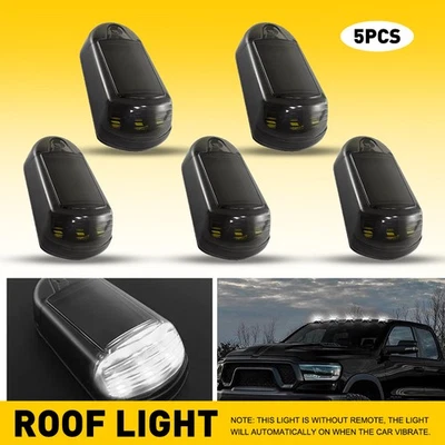 2025 Solar Powered Cab Lights Fit Truck-Punch-Free Solar Powered Cab Light White - Image 1 of 4