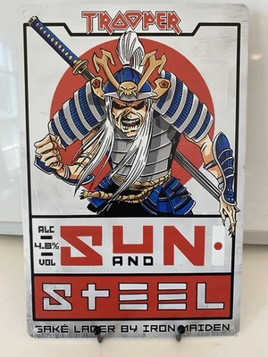 Robinsons Brewery Iron Maiden - Trooper - Sun and Steel Lager Metal Sign - Beer - Image 1 of 4