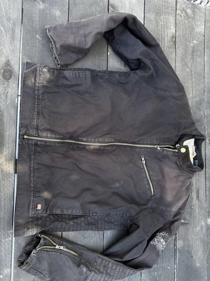 Chaqueta De Colección Quicksilver Estilo Detroit Ropa de Trabajo Y2K Desteñida Negra Para Hombres Talla M Foto 1 de 4