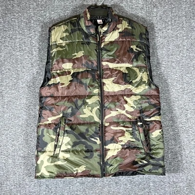 Mens Open Trails Camouflage Puffer Vest Outdoor Casual Sleeveless Jacket XL - Image 1 of 4