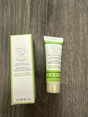 Nuevo exfoliante Mary Kay Satin Lips té blanco y azúcar de karité cítricos .3 OZ/8 G Foto 1 de 2