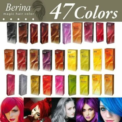 Hair Dye Cream Color Berina 47 Colors Permanent Fashion Unisex Style - Image 1 of 4