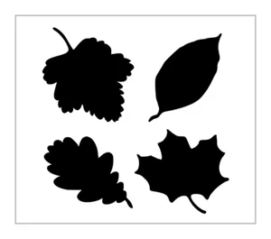Hoja de árbol plantilla 4 diseños otoño otoño otoño otoño hoja 8"" x 10"" hoja reutilizable S1267 - Imagen 1 de 2
