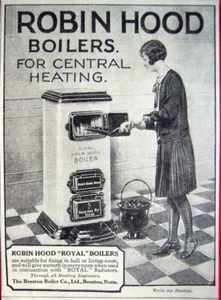 Art Deco ROBIN HOOD Central Heating Boilers Advert: Original Small 1930 Print AD - Picture 1 of 1