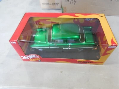 Hot Wheels 55 1955 Chevy Classics Limited Edition Chevrolet Car Green 1:18 H8770 - Image 1 of 4