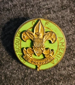 VINTAGE BOY SCOUT ASSISTANT SCOUTMASTER COLLAR WIRE PIN - STERLING 7/8" Dia. - Picture 1 of 3