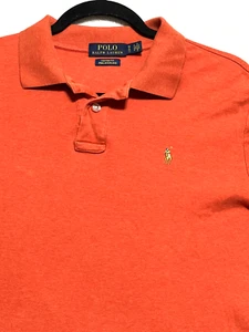 Polo Ralph Lauren Boys Soft Pima Interlock Cotton Orange Polo Shirt Large 14/16 - Picture 1 of 9