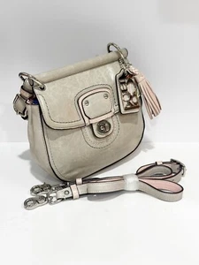 Vintage COACH Willis Anniversary Bag Crossbody Top Handle Lock Grey Sateen Y2K - Picture 1 of 24