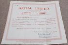 Vintage Share Certificate 1932 Ajotal Limited
