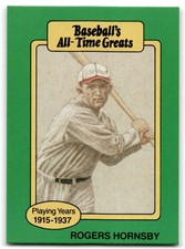 1987 HYGRADE ALL-TIME GREATS ROGERS HORNSBY ST. LOUIS CARDINALS #NNO