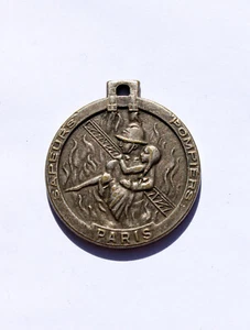 RARE ANCIENNE MEDAILLE - SAPEURS POMPIERS PARIS - EN ARGENT - PLONGÉE, SAUVETAGE - Bild 1 von 2