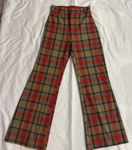 Free People Gr. 6 UK 10 karierte Jules Hose Schlagbein hoher Bund Reißverschluss - Bild 1 von 7