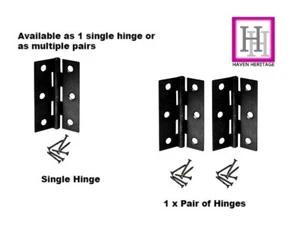 BUTT HINGES 3" (75mm) - Matt Black Door Hinges - multi pack sizes - Picture 1 of 20