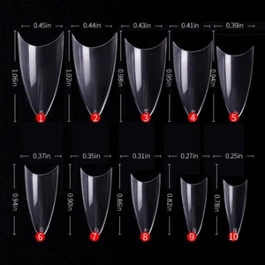 500pcs Short Stiletto Fake Nails Pointed Artificial False Nail Tips Clear Color - Picture 1 of 2