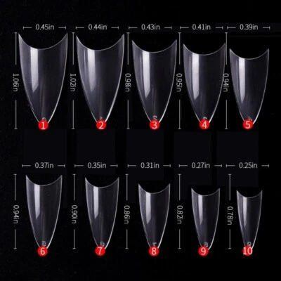 500pcs Short Stiletto Fake Nails Pointed Artificial False Nail Tips Clear Color - Image 1 of 2