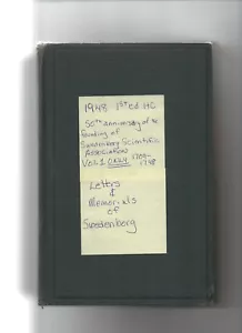 Letters & Memorials of Swedenborg 1709-1748 Acton 50th Anniversary Hc 1948 - Imagen 1 de 3