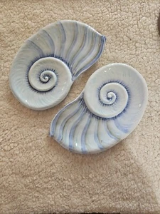 2 San Marco Italy Majolica Shell Porcelain Bread Plates 10" - Picture 1 of 3
