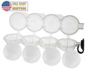 Round Mold Ice Cube Ball Makers - Refreshing Ice Sphere Circular 4 Ice Ball Tray - Picture 1 of 8