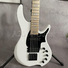 White 5 String Electric Bass Guitar Active Pickup Maple Fretboard Black Hardware
