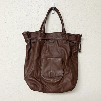 Isaac Mizrahi Live LG Bolso de Hombro de Cuero Bolso Cartera Bolso de Mano Marrón Foto 1 de 4