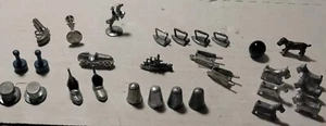 Vintage Lot Board Game Tokens Monopoly Clue ?? Metal wooden marble some retired - Picture 1 of 12