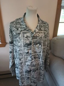 VINTAGE Pelle Pelle Marc Buchanan Men Button Up Shirt 3XL Long Sleeve Animal - Picture 1 of 19