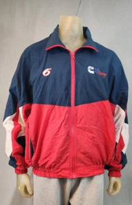 USED Norman Todd Nascar Martin #6 LARGE Red White Blue Full Zip Light Jacket Top - Picture 1 of 6