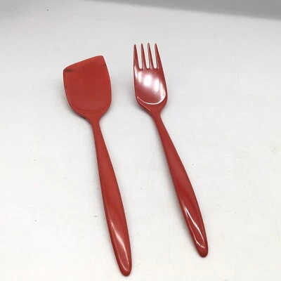 Espátula de cocina de melamina vintage y tenedor para servir acento #104 103 rojo Foto 1 de 4