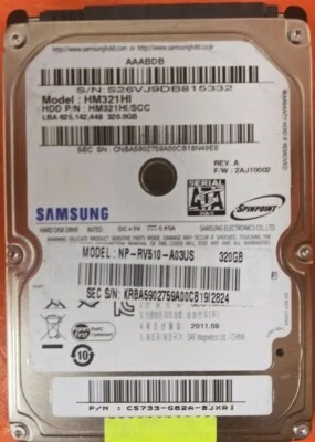 ⭐️⭐️⭐️⭐️⭐️ HDD Hard Drive SATA Laptop 2.5" Samsung HM321HI/SCC 320GB FW 2AJ10002 - Image 1 of 2