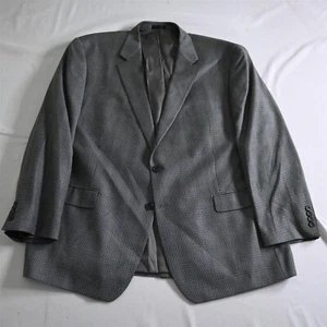Chaps Ralph Lauren 50R Gray Houndstooth Silk Wool Mens Blazer Jacket Sport Coat - Picture 1 of 12