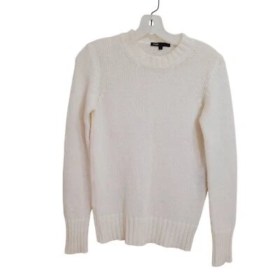 Maje Size 1/S Womens Mohair Crew Sweater Neck Soft White Pullover Old Money Lux - Image 1 of 4