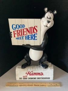 ⭐ RARE Vintage Hamm's Beer Bear "Good Friends Meet Here" Statue Bar Restaurant - Picture 1 of 15