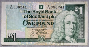 The Royal Bank of Scotland One Pound Sterling Paper Banknote #380241 March 1992 - Picture 1 of 6