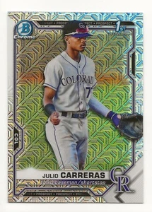 2021 Bowman Chrome - Prospects Mojo Refractor #BCP-161 Julio Carreras (RC) - Picture 1 of 1