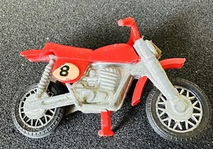 Vintage #8 Motorcycle Dirt Bike Unbranded Toy Made In Hong Kong 1/64 3” Length - Picture 1 of 6
