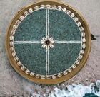 Woven Round Tray With Beads And Shells 11.5”